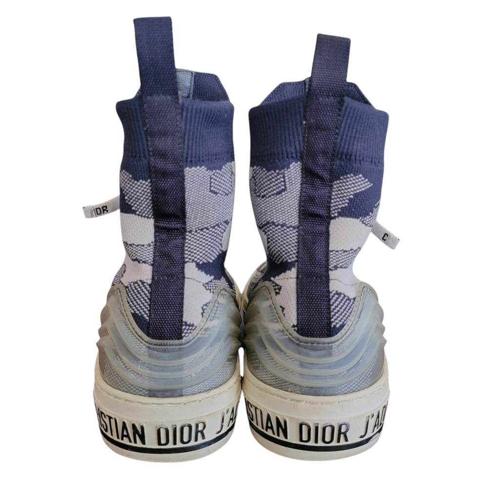 Christian Dior Walk N’ Dior J’Adior Blue Gray Camo Knit Sneakers 37.5 / US 7.5 - Picture 6 of 9